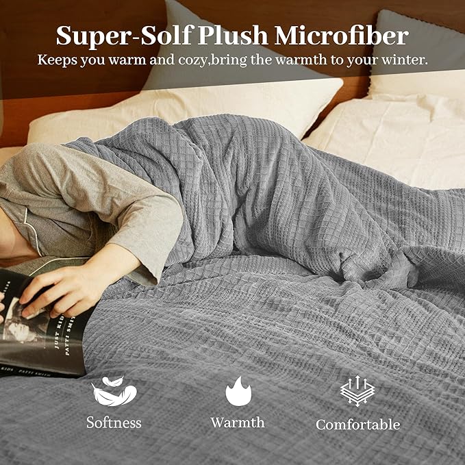 Electric Blanket Full Size 72''X84'' - Heated Blanket with Single Control Fast Heating 9 Heating Levels & 10 Hours Auto Off,ETL Certified Machine Washable (Grey)