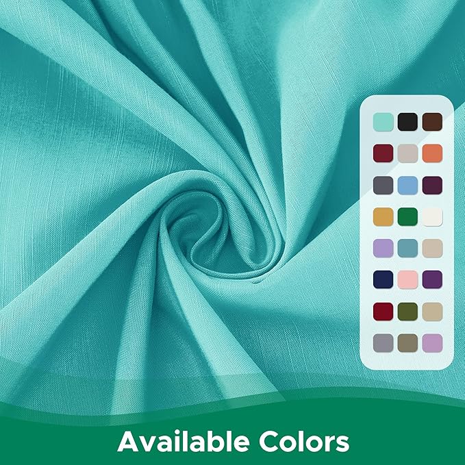 Biscaynebay Wrap Around Bed Skirts for Queen Beds 17" Long Drop, Aqua Adjustable Elastic Dust Ruffles Easy Fit Wrinkle Resistant Silky Luxurious Fabric Machine Washable