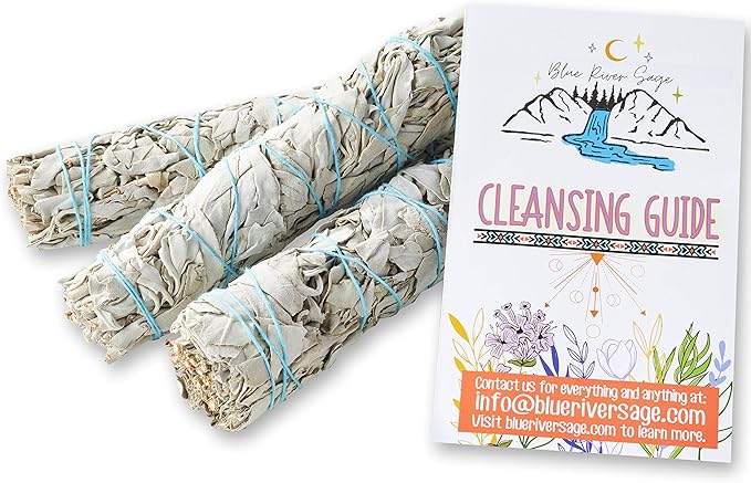 9-Inch White Sage Smudge Sticks ~ Sustainably Harvested ~ for Smudging & Cleansing ~ Instructions Included (3 Pack)