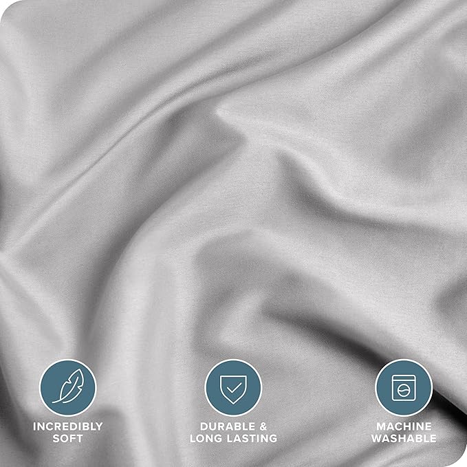 Bare Home Bedding Duvet Cover Oversized King Size - Premium 1800 Super Soft Collection - Lightweight, Duvet Cover - Soft Textured Bedding (Oversized King, Light Grey)