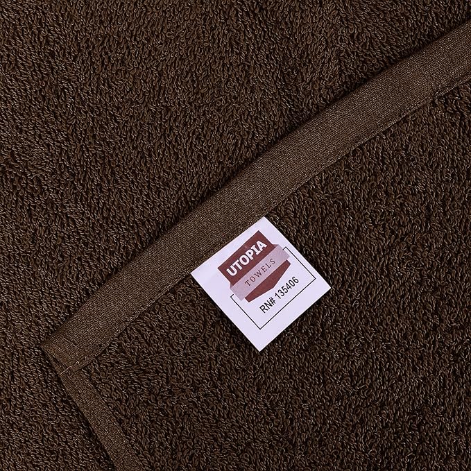 Utopia Towels Kitchen Bar Mops, Pack of 12, 16 by 19 Inches, 100% Cotton Super Absorbent Brown Towels, Multi-Purpose Cleaning Towels for Home and Kitchen Bars