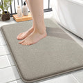OLANLY Thick Memory Foam Bath Mat Rug 24x16, Extra Soft Absorbent Bathroom Rug, Quick Dry Bath Mats, Non-Slip, Machine Washable Carpet for Bathroom, Tub and Shower, Home Decor Accessories, Warm Taupe