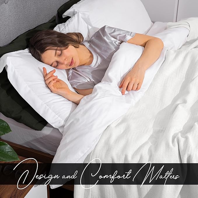 Avalon Bedding 100% Cotton Blankets King Size Thermal Blanket (108"x90") - Perfect Cotton Blanket King Size for Layering Bed in Any Season - Cotton Blankets for Bed (White)