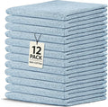 Crystal Ridge Cotton Wash Cloths 12 Pack - Washcloths for Showering, Face and Body, Soft and Highly Absorbent Multipurpose Towels for Bathroom, Kitchen, Spa and Gym - Wash Rags 12 x12 (Lt Blue)