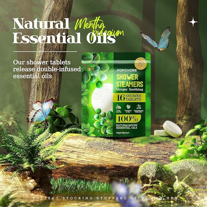 Shower Steamers Aromatherapy 16 Pack, Stocking Stuffers Christmas Gifts for Women, White Elephant Gifts for Adults, Eucalyptus for Shower Quick Relief Nasal Congestion, Self Care & Home Spa Relaxation