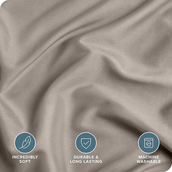 Bare Home Bedding Duvet Cover Extra Long Size - Premium 1800 Super Soft Collection - Lightweight, Cooling - Soft Breathable Bedding Duvet Cover (Twin/Twin XL, Khaki)