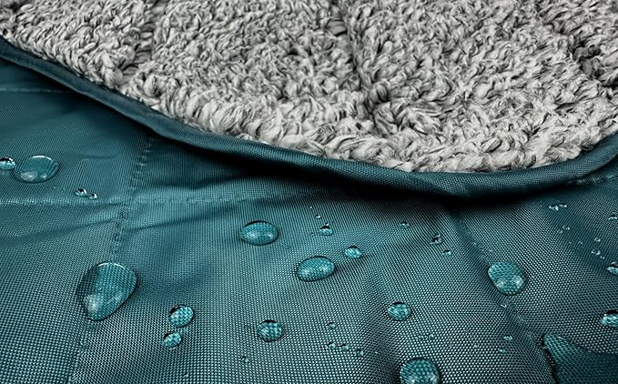 DOWN UNDER OUTDOORS Large Waterproof Windproof Extra Thick 350 GSM Quilted Fleece, or Sherpa Stadium Blanket