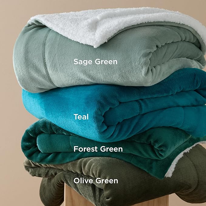 Bedsure GentleSoft Sherpa Fleece Blankets King Size for Bed - Thick and Warm Throw for Women and Men, Soft Fuzzy Plush King Blanket for Winter, Teal, 108x90 Inches