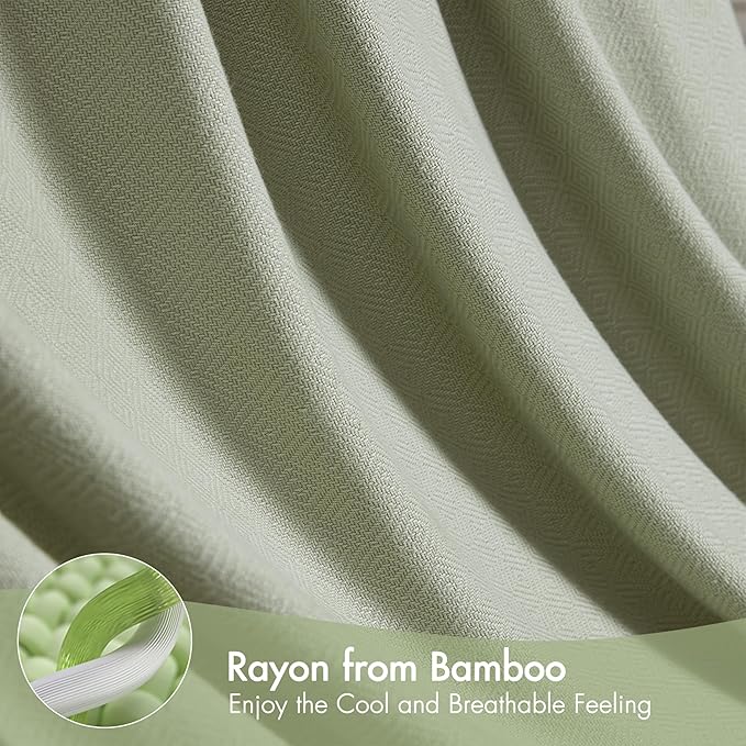 Madison Park King Size Blanket, 70% Rayon Bamboo-Based, 30% Cotton, Breathable for Hot Sleepers Menopause, Ultra Soft and Snag-Resistant, Summer Blanket for Bed or Couch, King 108"x90", Sage Green
