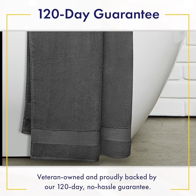 100% Organic Zero-Twist Cotton Towel - Luxury Bath Towel - Ultra Soft & Plush 700GSM Long-Staple Cotton (Granite Grey)