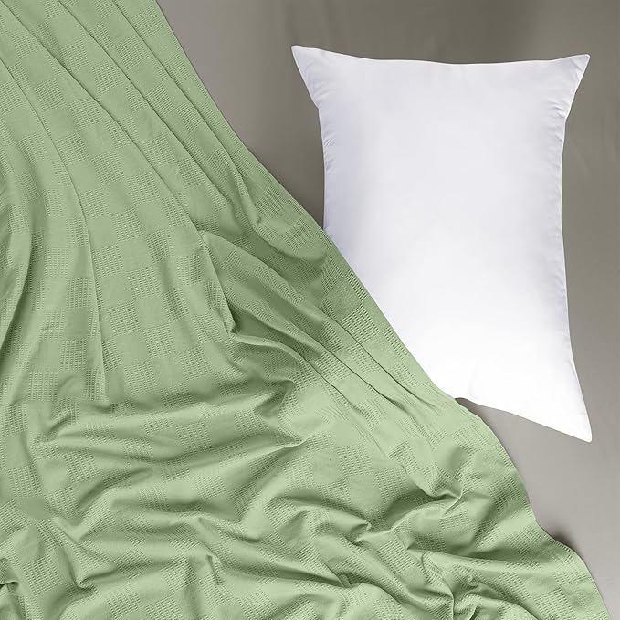 Utopia Bedding Sage Green 100% Cotton Blanket [Twin Size - 90x72 Inch] 350GSM Lightweight, Soft and Breathable Thermal Blanket for All Seasons