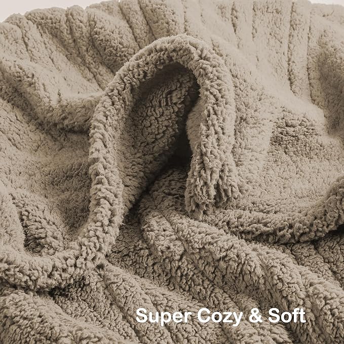 Electric Heated Blanket 6 Heating Settings & 1-10H Auto Off Twin 62×84 Double Sided Plush Sherpa Ultra-Soft Warm Thick, Machine Washable, Fast Heating, Home Office Brown