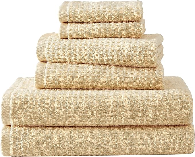 Tommy Bahama - Bath Towels, Highly Absorbent & Soft Bathroom Essentials, Low Linting & Fade Resistant, Oeko-Tex Certified (Northern Pacific Sun Yellow, 6-Piece)