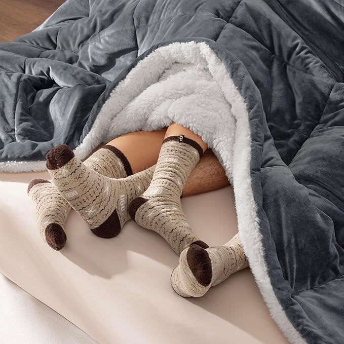 UGG Blissful Comforter Set with 2 Pillow Shams Reversible White Comforter Plush Fluffy Warm Bed Set Premium Hypoallergenic Down Alternative Bedding Breathable, King/California King, Blue Imperial