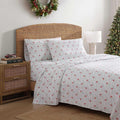 Tommy Bahama - King Size Sheet Set, Crisp & Cool Cotton Percale Bedding with a Smooth Lightweight Feel, 4 Piece Holiday Bed Sheets with Matching Pillowcases (Flamingo Santa Red)