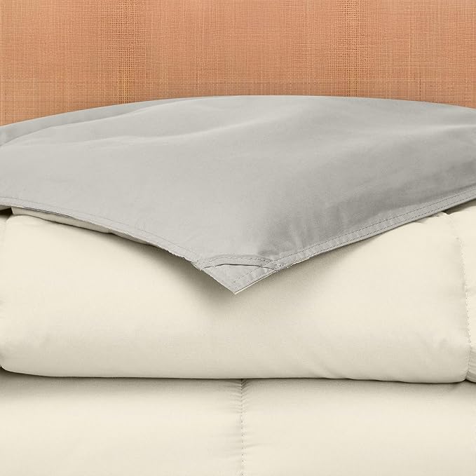 Modern Threads Down Alternative Reversible Comforter Ivory/Taupe Queen