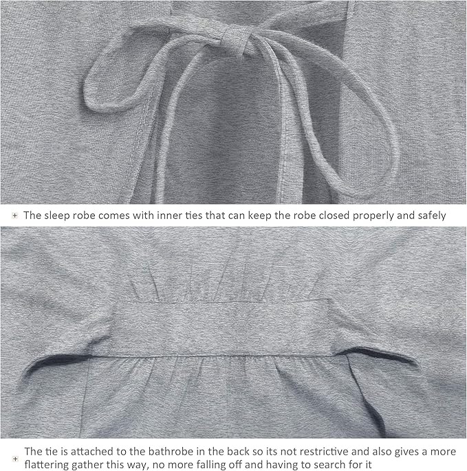 COLORFULLEAF Womens Bamboo Short Robes Lightweight Kimono Cotton Robe Soft Knit Bathrobe Ladies Loungewear with Pockets