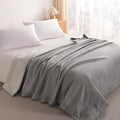 NTBAY 3 Layers Cotton Muslin 106x92 King Bed Blanket, Super Soft Breathable Thermal Yarn Dyed Quilt for Adults, Perfect Lightweight Blanket for Couch Sofa Bed All Seasons, Grey Striped