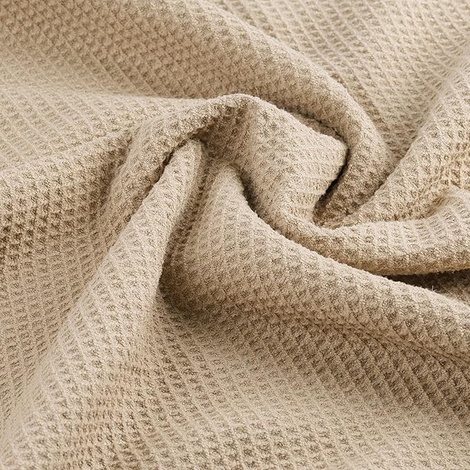 POLYTE Microfiber Oversize Quick Dry Lint Free Waffle Bath Towel for Body, 60 x 30 in, Set of 2