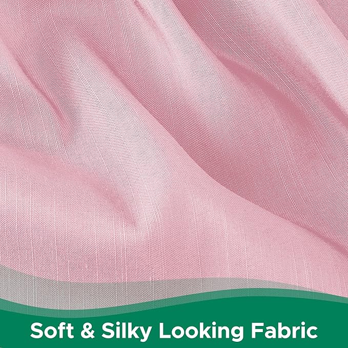 Biscaynebay Wrap Around Bed Skirts for Queen Beds 15" Drop, Pink Adjustable Elastic Dust Ruffles Easy Fit Wrinkle & Fade Resistant Silky Luxurious Fabric Machine Washable