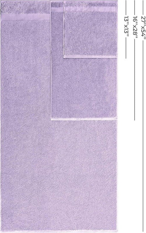 American Veteran Towel, 100% Cotton Turkish 6 Piece Towel Set, Luxury Towels Set of 6 for Bathroom Essentials, 2 Bath Towel 2 Hand Towel 2 Washcloth, Lilac