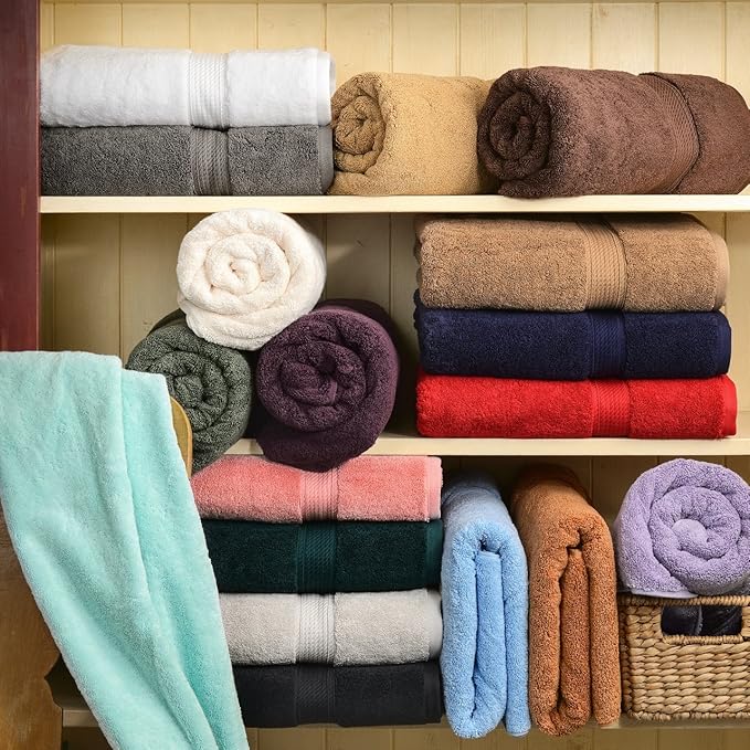 Superior Egyptian Cotton Pile Face Towel/Washcloth Set of 6, Ultra Soft Luxury Towels, Thick Plush Essentials, Absorbent Heavyweight, Guest Bath, Hotel, Spa, Home Bathroom, Shower Basics, Toast