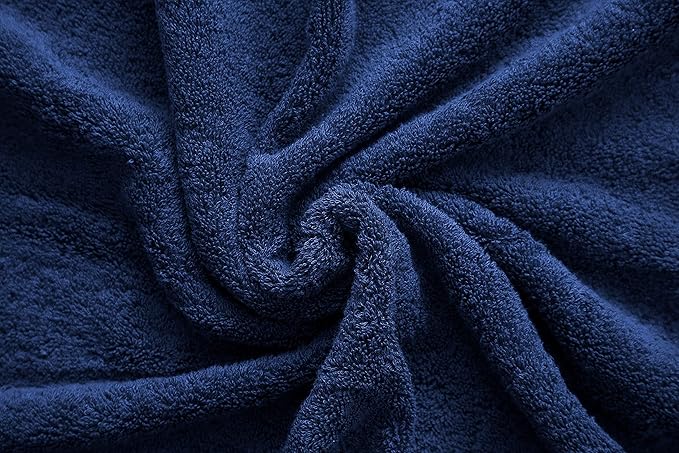 American Veteran Towel, 100% Cotton Turkish Bath Towels for Bathroom 4 Pack, 27x54 Extra Large Premium Soft Drying Bathroom Towels, Navy Blue