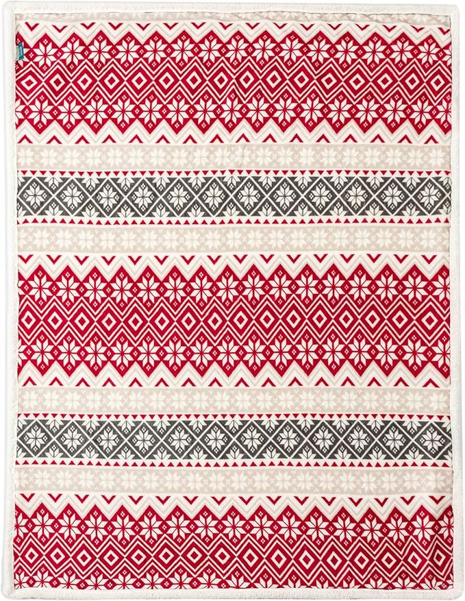 PAVILIA Premium Christmas Sherpa Throw Blanket | Christmas Decoration, Fleece, Plush, Warm, Cozy Reversible Microfiber Holiday Blanket 50 x 60