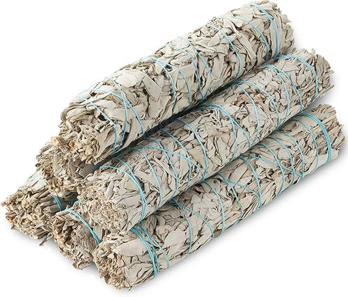 9-Inch White Sage Smudge Sticks ~ Sustainably Harvested ~ for Smudging & Cleansing ~ Instructions Included (6 Pack)