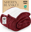 Utopia Bedding Sherpa Blanket Twin Size (Red, 90x66 Inches) - Soft Lightweight Plush Fleece Reversible Blanket for Bed, Sofa, Couch, Camping and Travel