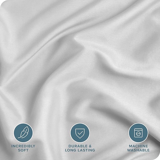 Bare Home Bedding Duvet Cover Oversized King - Premium 1800 Super Soft Collection - Lightweight, Cooling - Soft Breathable Bedding Duvet Cover (Oversized King, Cloud Grey)