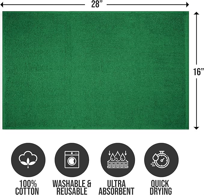 Softolle Salon Towels – Pack of 24 (16"x27") 100% Cotton Ring Spun – Ultra Soft, Highly Absorbent Hand Towels – Bulk for Spa, Gym & Salon (Dark Green, Salon Towels – Pack of 24 (16"x27"))