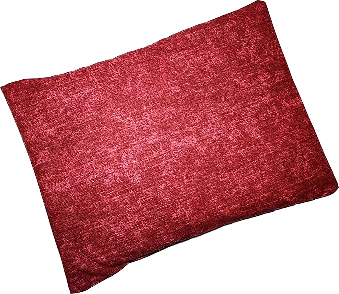 Microwavable Corn Filled Heating Pad and Cold Pack/Washable 100% Cotton Cover (Cross Hatch - Wine, 7.5in W x 11in L)