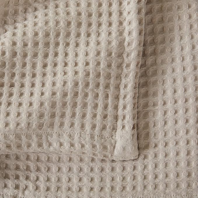100% Cotton Waffle Weave Bed Blanket | Soft, Breathable, and Lightweight Blanket for All-Season | Perfect for Layering | Brielle Collection (Full/Queen, Taupe)