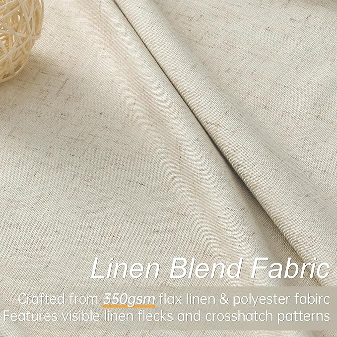 Topfinel Extral Wide Curtains, Cream Pinch Pleated 100% Blackout Linen Luxury Drapery with Hooks for Patio Sliding Door Large Window Living Room Track System, 72" Wx102 L 1 Panel