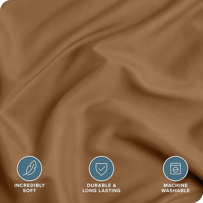 Bare Home Bedding Duvet Cover King Size - Premium 1800 Super Soft Collection - Lightweight, Cooling - Soft Breathable Bedding Duvet Cover (King, Caramel)