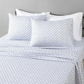 Amazon Basics Lightweight Microfiber 4-Piece Bed Sheet Set, Aqua, Printed, Queen