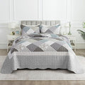HoneiLife Queen Size Quilt Set - 3 Piece Microfiber Quilts Reversible Bedspreads Patchwork Coverlets Rustic Bedding Set for Queen Bed