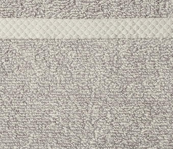 Amazon Basics Cotton Washcloths, Quick-Dry, 12" x 12", 12-Pack, Platinum