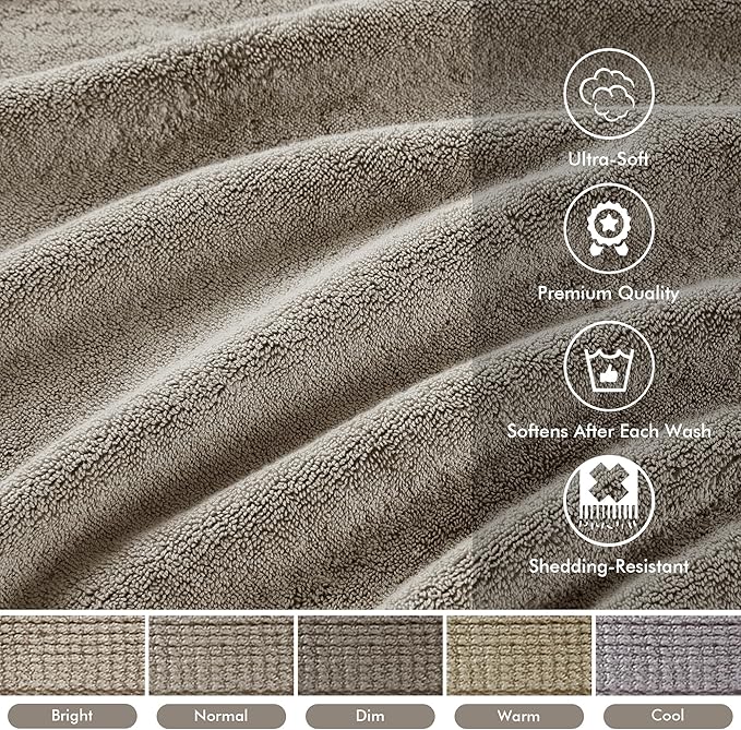 Madison Park 800GSM Bathroom Towel Set of 8 100% Cotton Bath Towel Set for Bathroom Luxurious Highly Absorbent 2 Bath Towels 2 Hand Towels 4 Washcloths Quick Dry Spa Quality Taupe