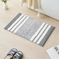 CozeCube Bath mats for Bathroom Non Slip, Fluffy Absorbent Microfiber Bath mat Washable, Aesthetic Bathroom Rugs, Large Grey Striped Bath mat, Grey, 36" x 24"