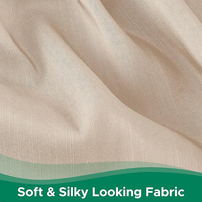 Biscaynebay Wrap Around Bed Skirts for King & Cal King Beds 14" Drop, Sand Adjustable Elastic Dust Ruffles Easy Fit Wrinkle Resistant Silky Luxurious Fabric Machine Washable