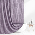 Purple Boho Shower Curtain Woven Fabric Purple Cute Shower Curtain Modern Farmhouse Textured Tufted Chevron Striped Minimalist 72 x 72 Bathroom Shower Curtain