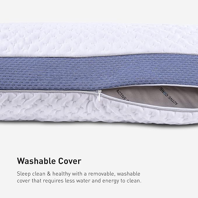 Bedgear Balance Performance Pillow – 3.0 - Moisture Wicking Bed Pillow for All Sleep Positions - Medium Firmness Bed Pillow - Washable Removable Cover – 20" W x 26" L x 6.5" H
