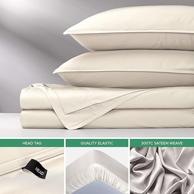 California King Sheets by Pure Bamboo, Genuine 100% Organic Viscose Derived from Bamboo Bed Sheet Set, Soft & Cooling, Double Stitching, Lifetime Quality Promise (California King, Ivory)
