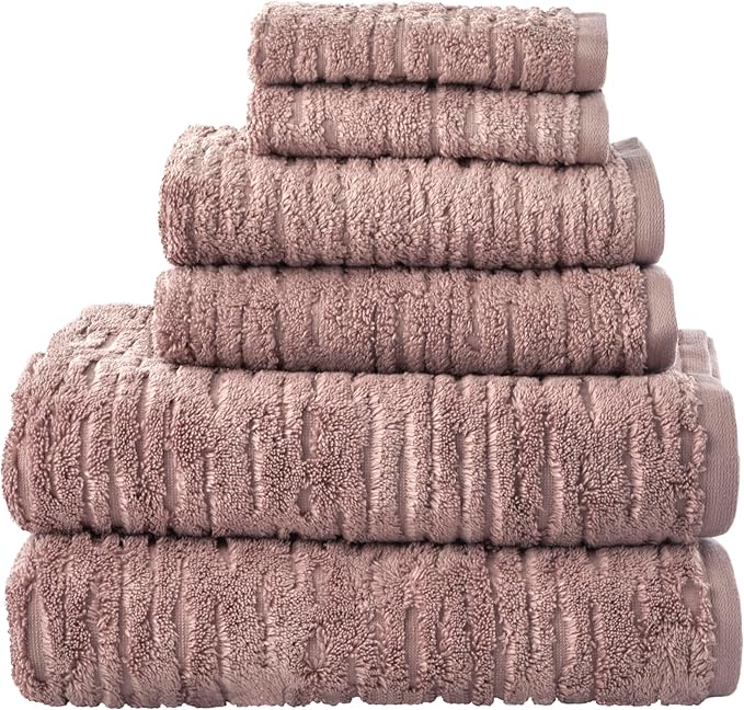 SKL Home CloudSoft Cotton Luxury 6-Piece Towel Set, Clay