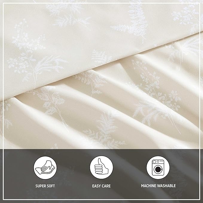 Wrangler - Full Bed Sheets, Ultra-Soft & Lightweight Bedding with Matching Pillowcases, Lightweight Bed Set for All Season Comfort, Oeko-Tex Certified (Foliage Beige)