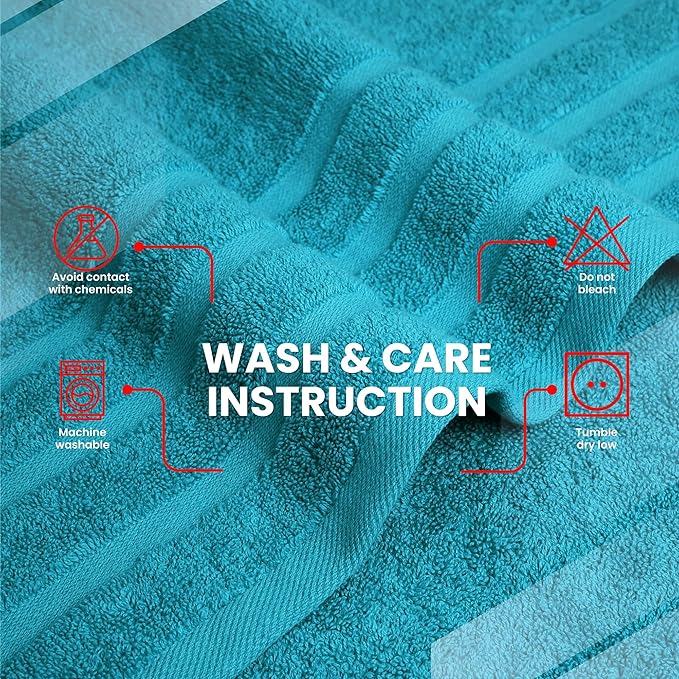 Infinitee Xclusives 100% Cotton Luxury Bath Towels Set of 2 (27x54 Inches) (Serene Teal, Bath Towels - Pack 2)