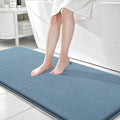 OLANLY Thick Memory Foam Bath Mat Rug 70x24, Extra Soft Absorbent Bathroom Rug, Quick Dry Bath Mats, Non-Slip, Machine Washable Carpet for Bathroom, Tub and Shower, Home Decor Accessories, Airy Blue