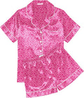Ekouaer Pajamas for Women Set Silk Satin Pjs Shorts Sleepwear 2 Piece Loungewear S-XXL